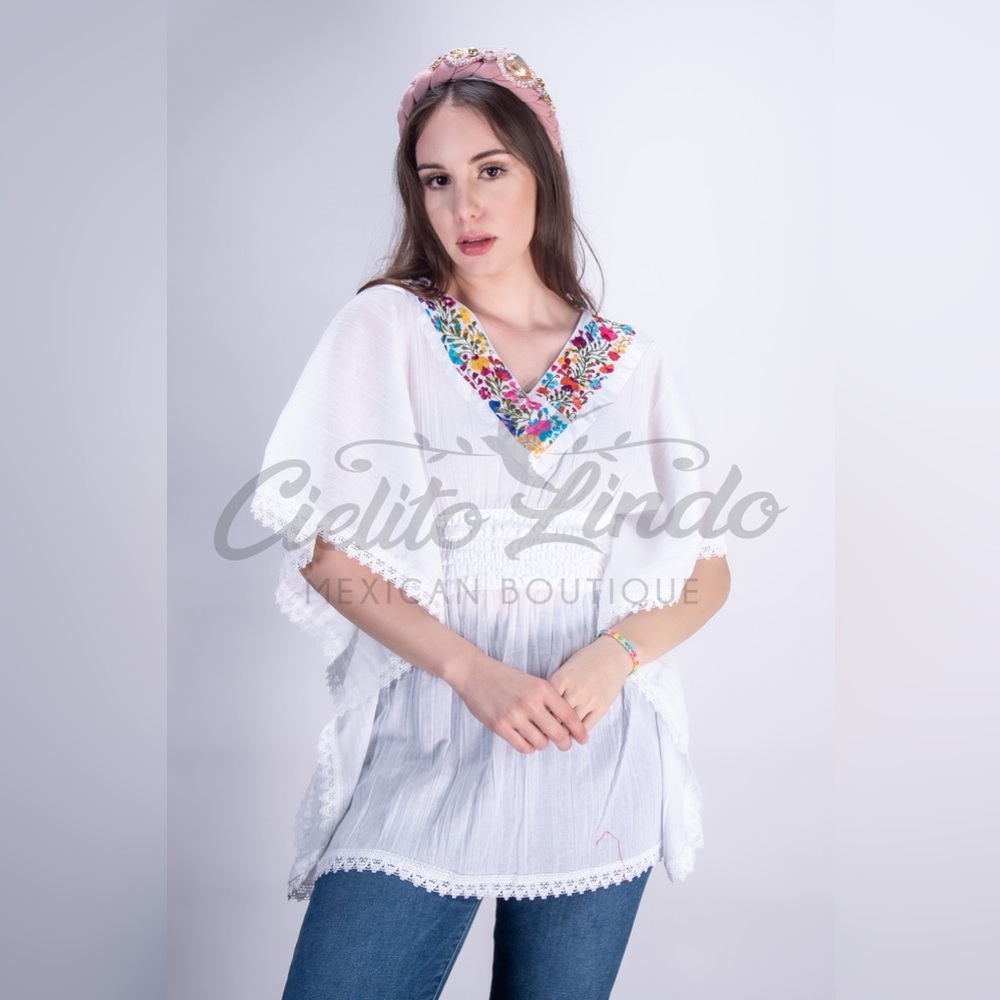 San Antonino Mariposa White Blouse